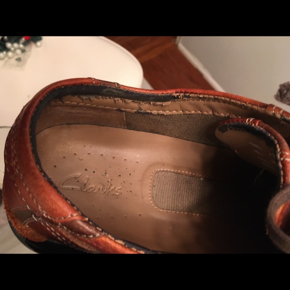Clark’s Brown Leather Split Seam Oxfords Sz 12 - Picture 3 of 8